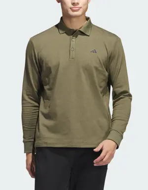 Essentials Heathered Long Sleeve Golf Polo Shirt