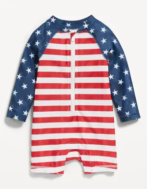 Rashguard One-Piece Swimsuit for Baby red
