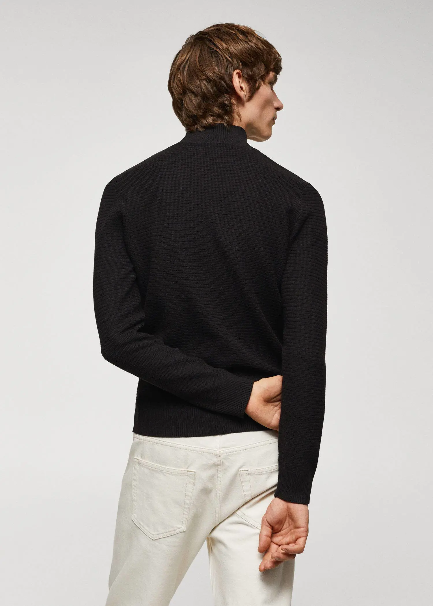 Mango Structured perkins neck sweater. 3