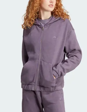 Adidas ALL SZN Fleece Washed Full-Zip Hooded Track Top