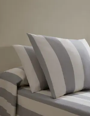 Contrast striped cotton pillowcase 60x60cm