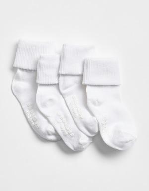 Toddler Roll Socks (4-Pack) white