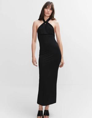 Halter dress with back opening