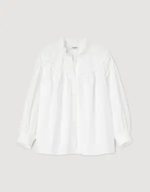 Smocked-collar blouse Login to add to Wish list