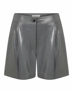 Faux Leather Shorts - 2 / GREY