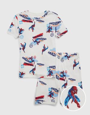 Kids &#124 Marvel 100% Organic Cotton Spider-Man PJ Shorts Set white