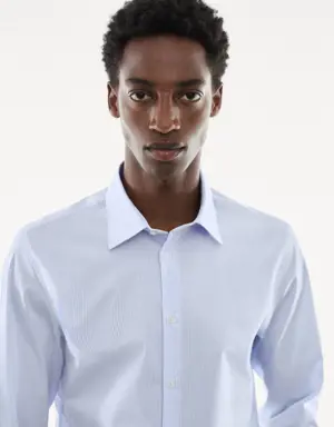 Slim fit stretch cotton suit shirt