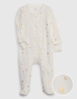 Gap Baby Brannan Bear Footed One-Piece white