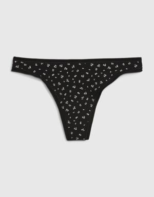 Stretch Cotton Thong black