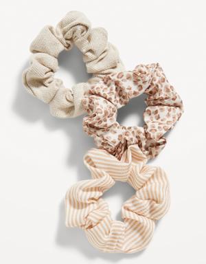 Old Navy Mixed-Fabric Hair Scrunchies 3-Pack for Women gray
