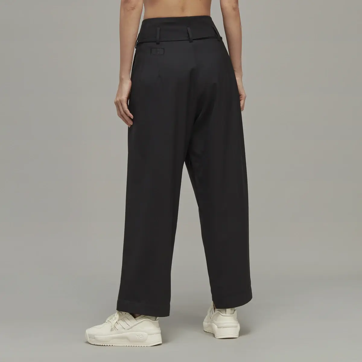 Adidas Y-3 Refined Wool Wide-Leg Pants. 3