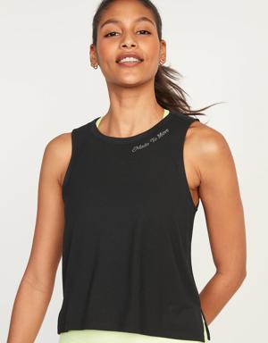 UltraLite Sleeveless Cropped Graphic T-Shirt for Women black