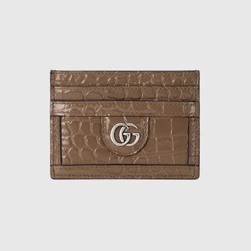 Gucci Crocodile card case with Double G. 1