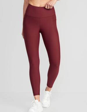 Old Navy High-Waisted PowerSoft 7/8 Leggings for Women red