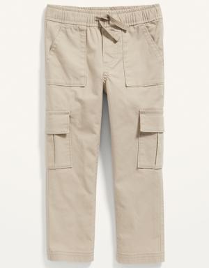 Functional-Drawstring Tapered Cargo Pants for Toddler Boys beige
