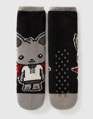 non-slip socks with mascot