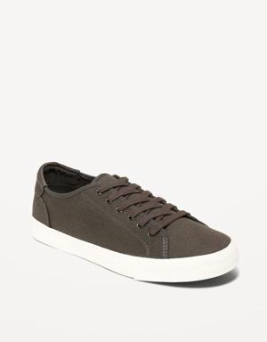Canvas Lace-Up Sneakers for Men black