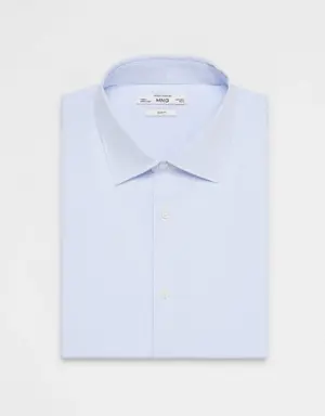 Mango Slim-fit cotton poplin suit shirt