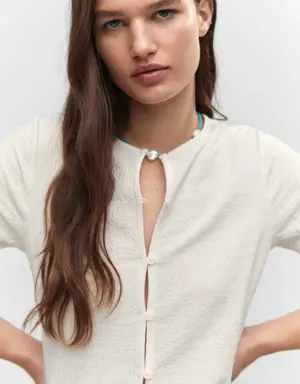 Textured t-shirt with buttons