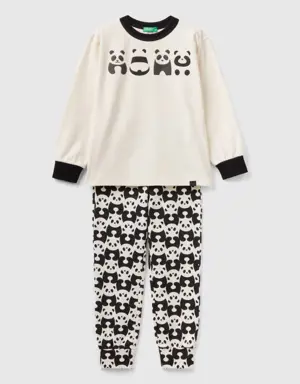 long pyjamas with panda print