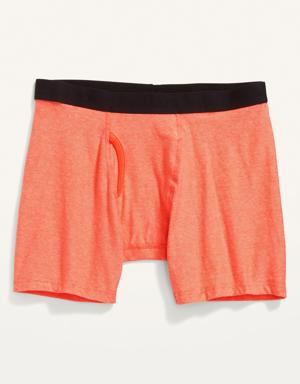 Soft-Washed Built-In Flex Boxer-Brief Underwear for Men -- 6.25-inch inseam pink