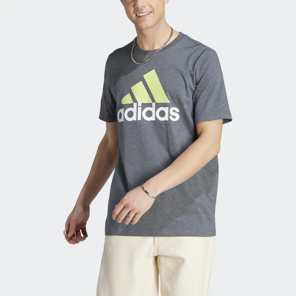 Adidas Essentials Single Jersey Big Logo Tee. 1