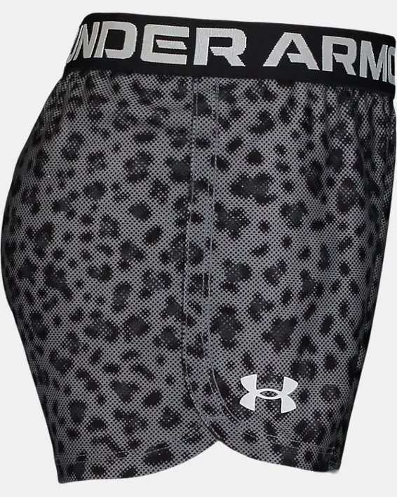 Under Armour Little Girls' UA Play Up Spotted Halftone Shorts. 3