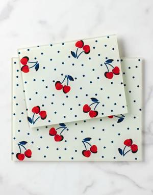 Vintage Cherry Dot Prep Board Set