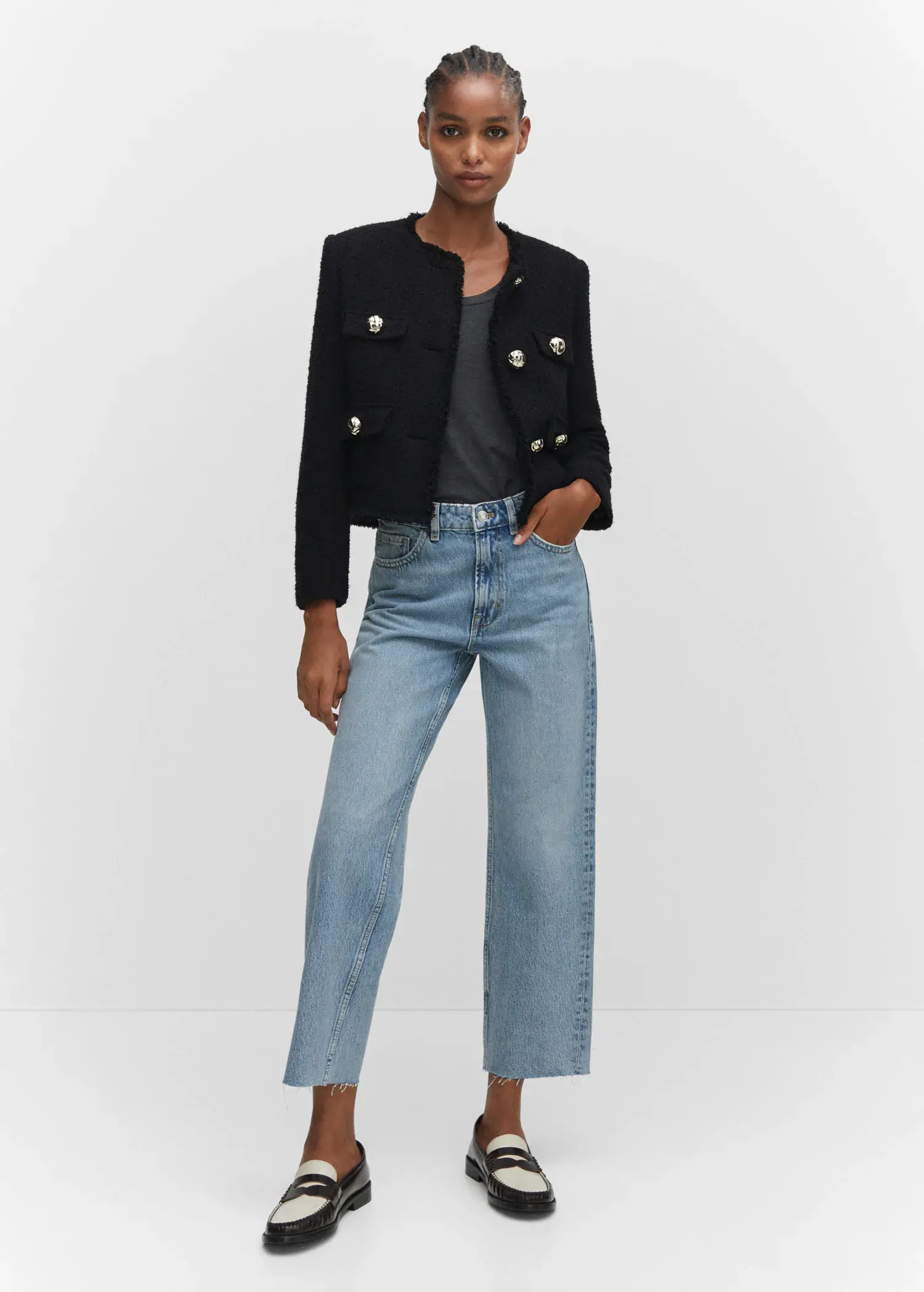 Mango Straight-fit cropped jeans. 3