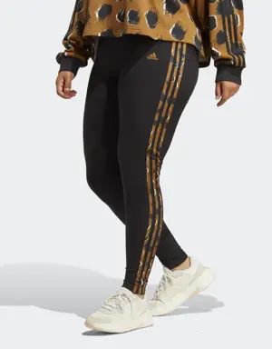 Essentials 3-Stripes Animal Print Leggings (Plus Size)