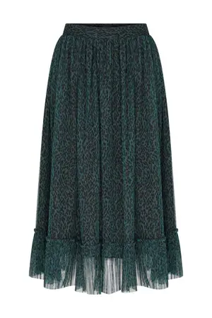 Roman Animal Print Pleated Long Skirt. 1