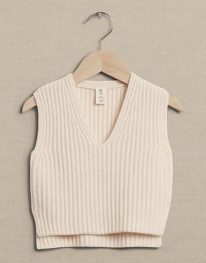 Cashmere Sweater Vest for Baby beige