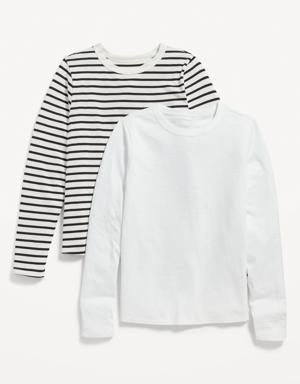 Old Navy EveryWear Long-Sleeve Slub-Knit T-Shirt 2-Pack for Women black
