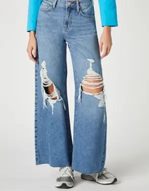 Forever 21 Recycled Cotton Wide Leg Jeans Medium Denim