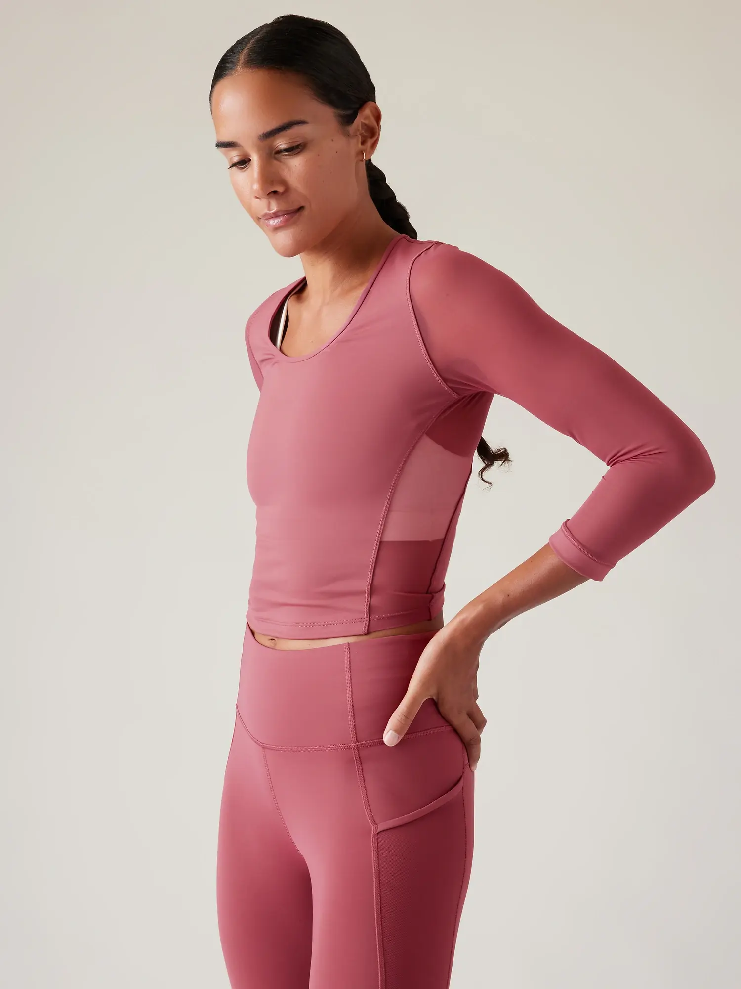 Athleta Pacer Mesh Top pink. 1