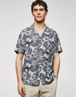 Regular-fit Hawaiian-print regular-fit shirt