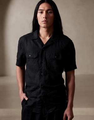 Expedition Untucked Linen Shirt black