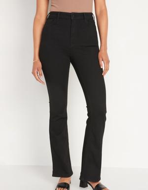 FitsYou 3-Sizes-in-1 Extra High-Waisted Black Flare Jeans for Women black