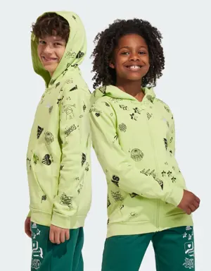 Brand Love Allover Print Full-Zip Hoodie Kids