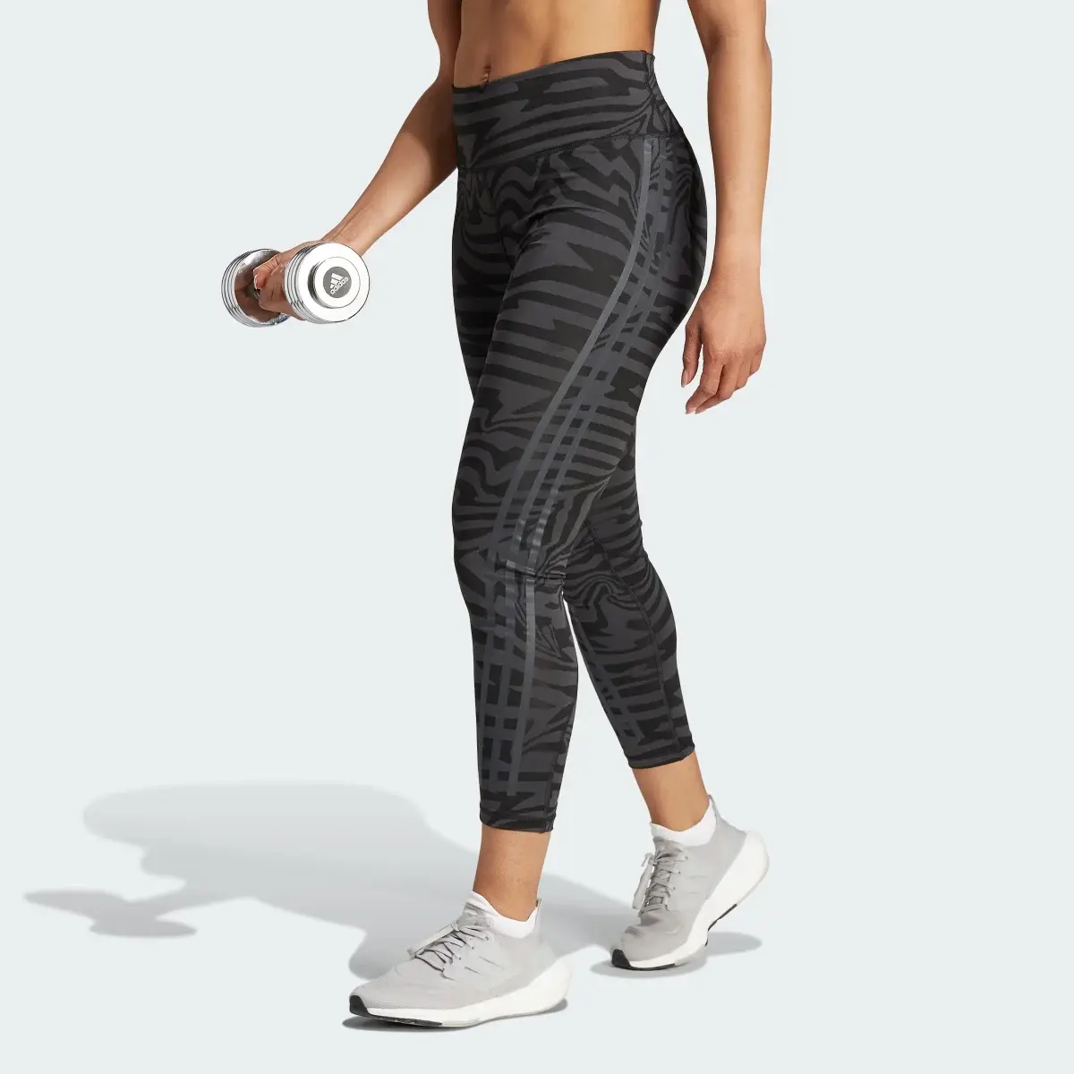 Adidas Leggings em Jacquard 3-Stripes TrainIcons Optime. 1