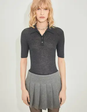 Pull-over laine col polo