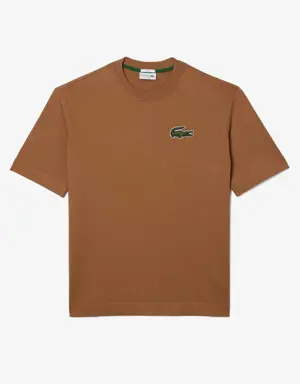 Lacoste T-shirt unisex in cotone biologico loose fit con coccodrillo grande