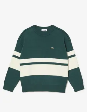Contrast Stripe Cotton Sweater