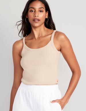 Fitted Rib-Knit Cami Top beige