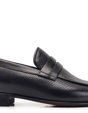 Siyah Loafer Kösele Erkek Ayakkabı -11584-