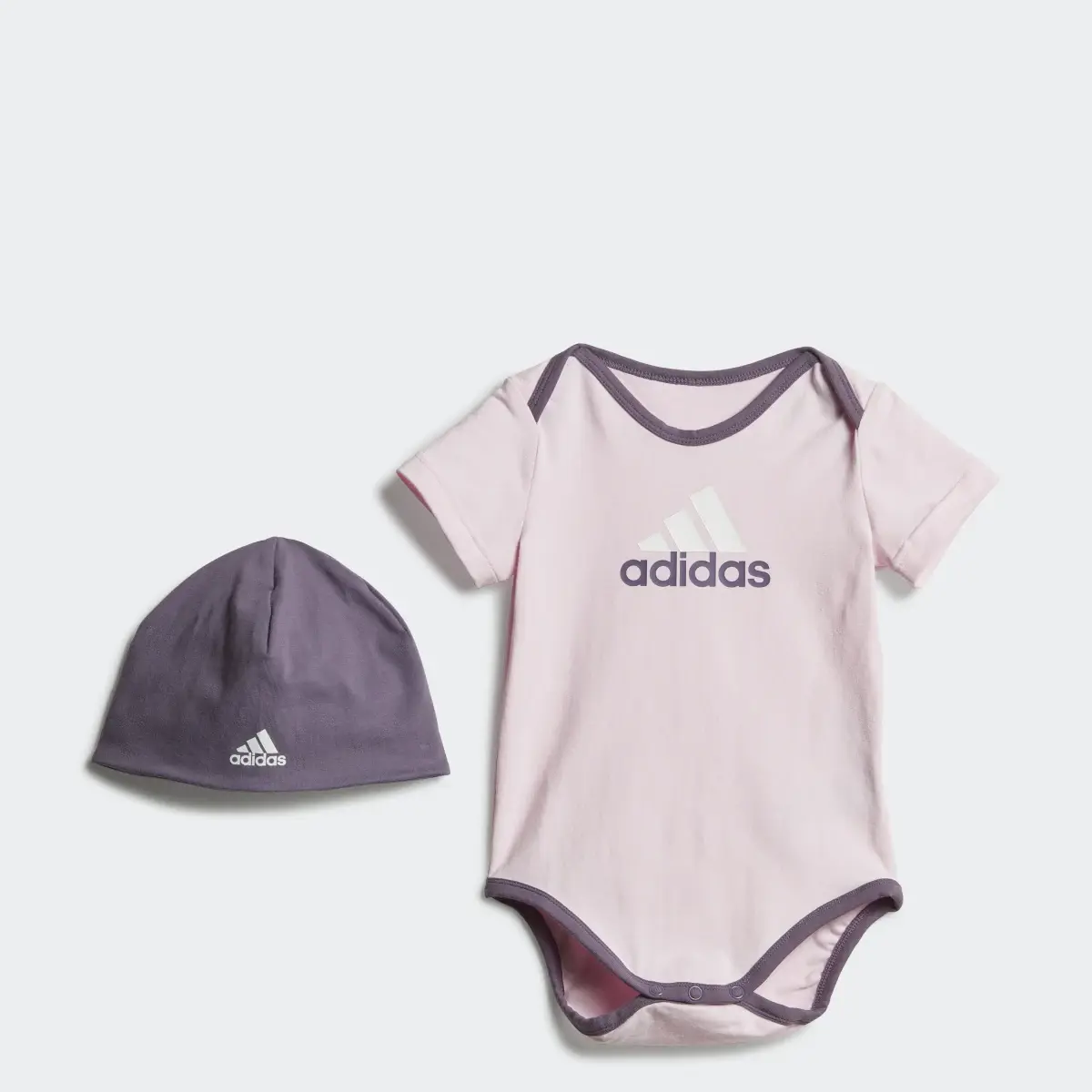 Adidas Essentials Big Logo Bodysuit and Beanie Gift Set Kids. 1