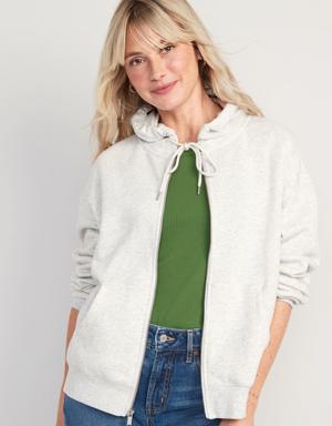 Fleece Full-Zip Hoodie for Women gray