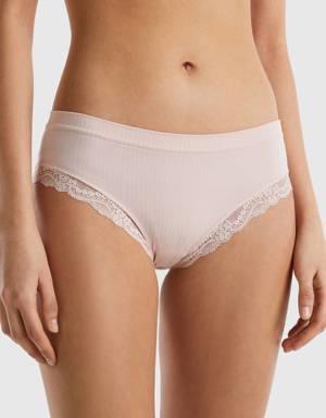 ribbed underwear with lace