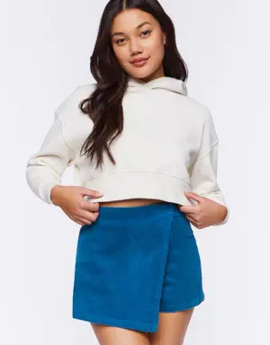 Forever 21 Corduroy High Rise Wrap Skort Teal Blue