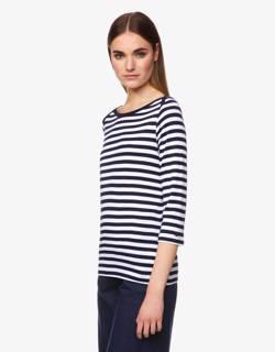 Striped 3/4 sleeve t-shirt in 100% cotton